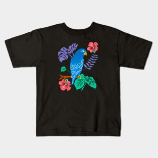 Parrot and Tropical Plants Kids T-Shirt